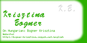 krisztina bogner business card